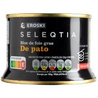 Bloc de pato 98 % Eroski SELEQTIA, lata 130 g Bloc de pato 98 % Eroski SELEQTIA, lata 130 g
