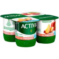 Activia 0% con melocotón DANONE, pack 4x120 g Activia 0% con melocotón DANONE, pack 4x120 g