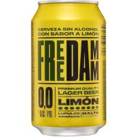 Cerveza sin alcohol sabor limón FREE DAMM, lata 33 cl Cerveza sin alcohol sabor limón FREE DAMM, lata 33 cl