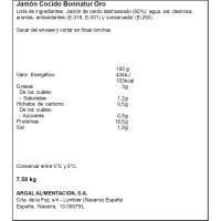 Pernil cuit ARGAL Bonnatur, al tall, compra mínima 100 g