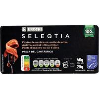 Filetes de anchoa en aceite de oliva Eroski SELEQTIA, lata 29 g Filetes de anchoa en aceite de oliva Eroski SELEQTIA, lata 29 g