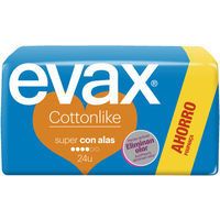 Compresa super con alas EVAX Cottonlike, paquete 24 uds