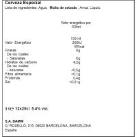 Cerveza ESTRELLA DAMM, pack 12x25 cl