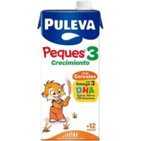 Leche de crecimiento con cereales PULEVA PEQUES 3, brik 1 litro Leche de crecimiento con cereales PULEVA PEQUES 3, brik 1 litro