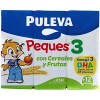 Llet creixement Nens cereal-fruita PULEVA 3, pack 3x200 ml