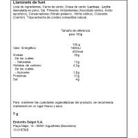Llaminets fuet SALGOT, al pes, compra mínima 100 g