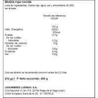 Mongeta vermella cuita LUENGO, flascó 400 g