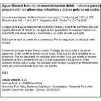 Agua mineral FONT VELLA, botellín 50 cl