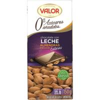 Chocolate con leche-almendras sin azúcar VALOR, tableta 150 g Chocolate con leche-almendras sin azúcar VALOR, tableta 150 g