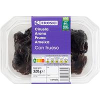 Ciruelas con hueso EROSKI, tarrina 320 g Ciruelas con hueso EROSKI, tarrina 320 g