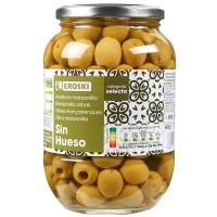 Aceitunas verdes sin hueso EROSKI, frasco 400 g Aceitunas verdes sin hueso EROSKI, frasco 400 g