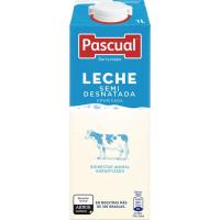 Leche semidesnatada PASCUAL, brik 1 litro Leche semidesnatada PASCUAL, brik 1 litro