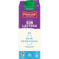 Llet semidesnatada sense lactosa PASCUAL, brik 1 litre Llet semidesnatada sense lactosa PASCUAL, brik 1 litre