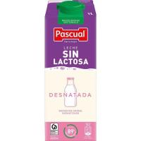Llet sense lactosa desnatada PASCUAL, brik 1 litre Llet sense lactosa desnatada PASCUAL, brik 1 litre
