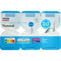 Iogurt desnatat natural EROSKI basic, pack 6x125 g