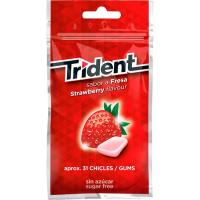 Xiclet de maduixa sense sucre en dragea TRIDENT, paquet 43,5 g Xiclet de maduixa sense sucre en dragea TRIDENT, paquet 43,5 g