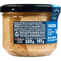 Bonítol en oli d`oliva EROSKI, flascó 220 g