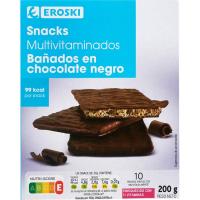 Snacks de xocolata negra EROSKI, caixa 200 g Snacks de xocolata negra EROSKI, caixa 200 g