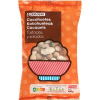 Cacahuetes con cáscara tostados con sal EROSKI, bolsa 400 g