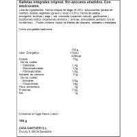 Galleta Digestive SANTIVERI, paquete 190 g