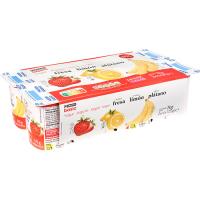 Yogur sabor fresa-plátano-limón EROSKI BASIC, pack 8x125 g Yogur sabor fresa-plátano-limón EROSKI BASIC, pack 8x125 g
