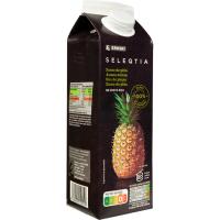 Suc de pinya espremut Eroski SELEQTIA, brik 1 litre