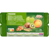 Bífidus amb préssec-poma-kiwi-cereal EROSKI, pack 8x125 g