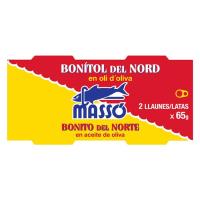 Bonito de aceite de oliva MASSO, pack 2x65 g