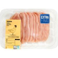 Filetes extrafinos de pechuga de pollo EROSKI, bandeja 320 g Filetes extrafinos de pechuga de pollo EROSKI, bandeja 320 g