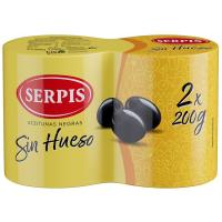 Aceitunas negras sin hueso SERPIS, pack 2x85 g Aceitunas negras sin hueso SERPIS, pack 2x85 g