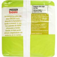 Compresa ultra alas super EROSKI BASIC, paquete 12 uds