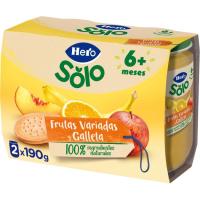 Berenar de fruites amb galeta HERO, pack 2x190 g