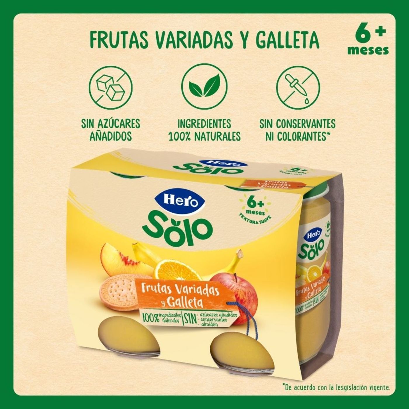 Berenar de fruites amb galeta HERO, pack 2x190 g