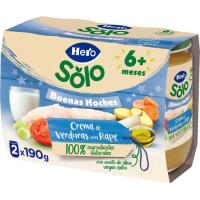 Potet de crema de verd.-rap HERO Bona nit, pack 2x190 g