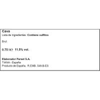 Cava Brut PARXET GRAPA, botella 75 cl