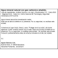 Agua mineral con gas FONTER, botella 1 litro