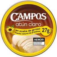 Tonyina clara en oli de gira-sol CAMPOS, llauna 160 g Tonyina clara en oli de gira-sol CAMPOS, llauna 160 g