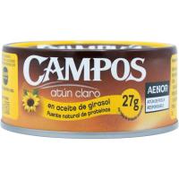 Atún claro en aceite de girasol CAMPOS, lata 160 g