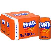 Refresco de naranja FANTA, pack 9x33 cl Refresco de naranja FANTA, pack 9x33 cl