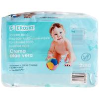 Toallitas de bebé con aloe vera EROSKI, paquete 160 uds Toallitas de bebé con aloe vera EROSKI, paquete 160 uds