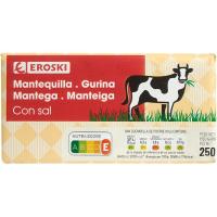 Mantequilla con sal EROSKI, patilla 250 g Mantequilla con sal EROSKI, patilla 250 g
