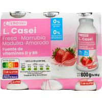 Lcasei 0% fresa EROSKI, pack 6x100 ml Lcasei 0% fresa EROSKI, pack 6x100 ml