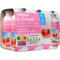 Activita desnatat de maduixa EROSKI, pack 6x100 ml