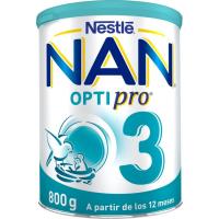 Leche de crecimiento 12 meses NESTLÉ Nan 3 Optipro, lata 800 g Leche de crecimiento 12 meses NESTLÉ Nan 3 Optipro, lata 800 g