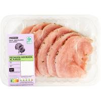Filetes de pechuga de pavo al ajillo EROSKI, bandeja aprox. 500 g Filetes de pechuga de pavo al ajillo EROSKI, bandeja aprox. 500 g