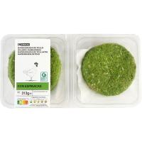 Hamburguesa de pollo con espinacas EROSKI, 4 uds., bandeja 313 g Hamburguesa de pollo con espinacas EROSKI, 4 uds., bandeja 313 g