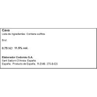 Cava Brut CODORNÍU Gran Cremant, botella 75 cl