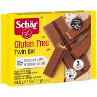 Galleta Twinny Bar sin gluten SCHAR, pack 3x21,5 g