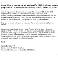 Agua mineral LANJARON, botella 1,5 litros