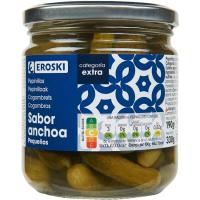 Pepinillos sabor anchoa EROSKI, frasco 190 g Pepinillos sabor anchoa EROSKI, frasco 190 g